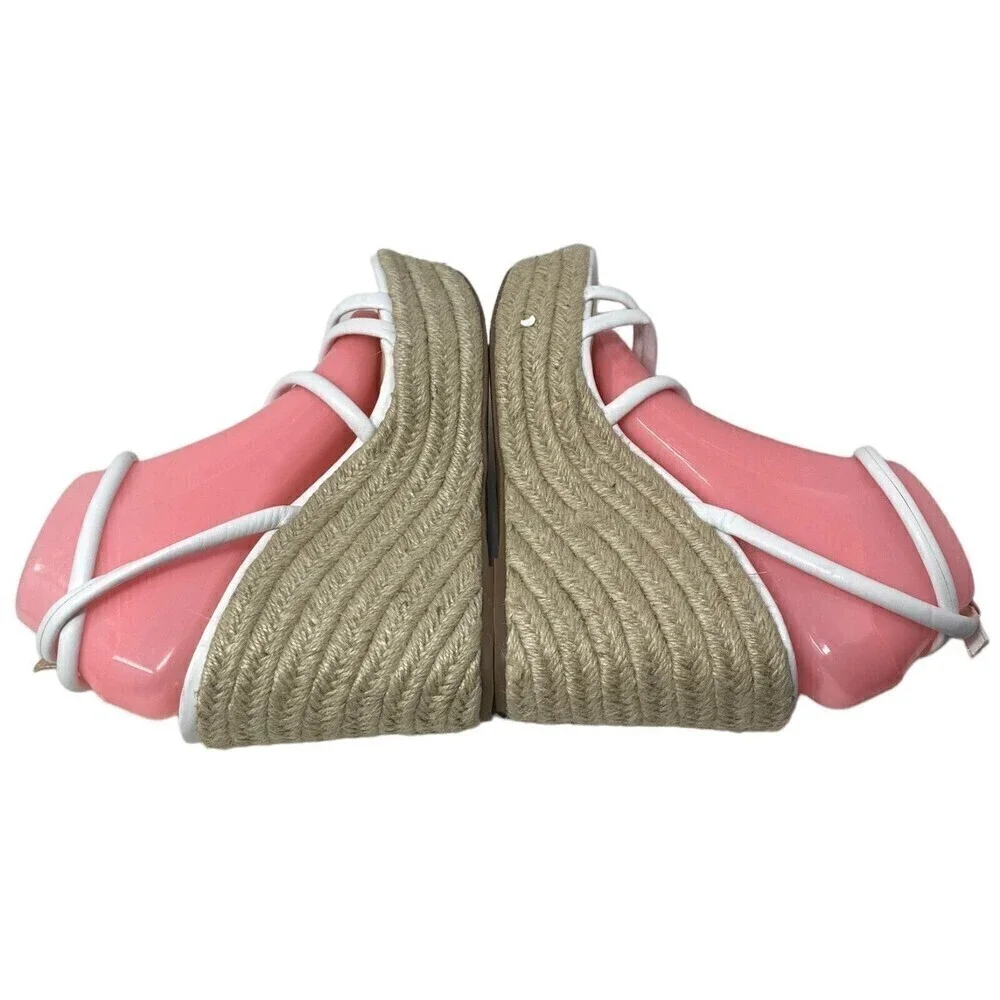 BP Nordstrom Cohan Espadrille Platform Wedge Sandal Heels White Size 10M NEW